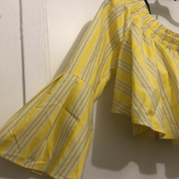 Off Shoulder Stripe Poplin Top - Picture 3 of 3